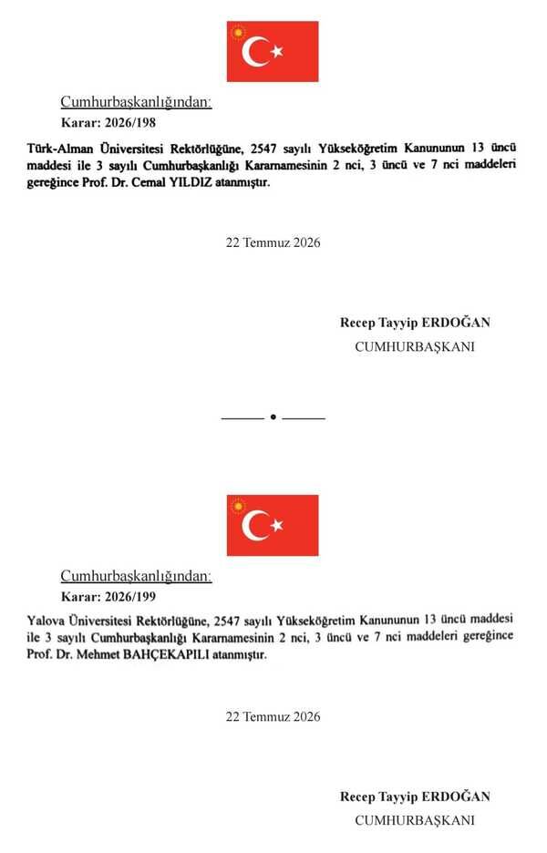 8 Üniversiteye Rektör Atandı 4