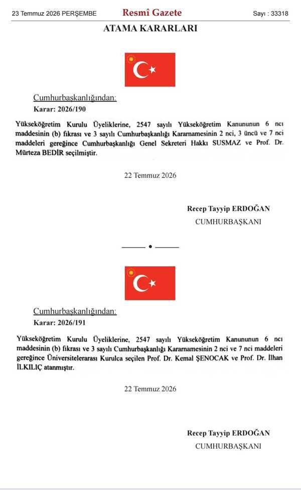 8 Üniversiteye Rektör Atandı