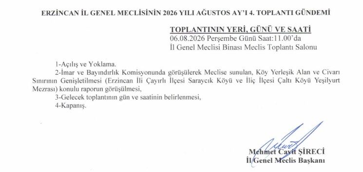 Erzincan İl Özel İdaresi İl Genel Meclisi Ağustos Ayı Toplantısı 3