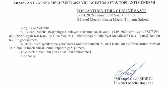 Erzincan İl Özel İdaresi İl Genel Meclisi Ağustos Ayı Toplantısı 4