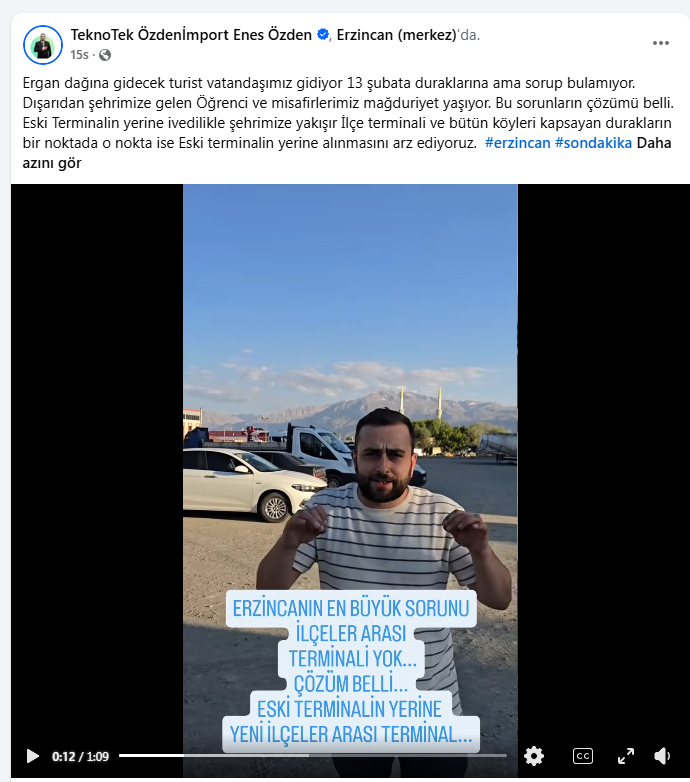 Erzincanda Yetkililere Seslendi