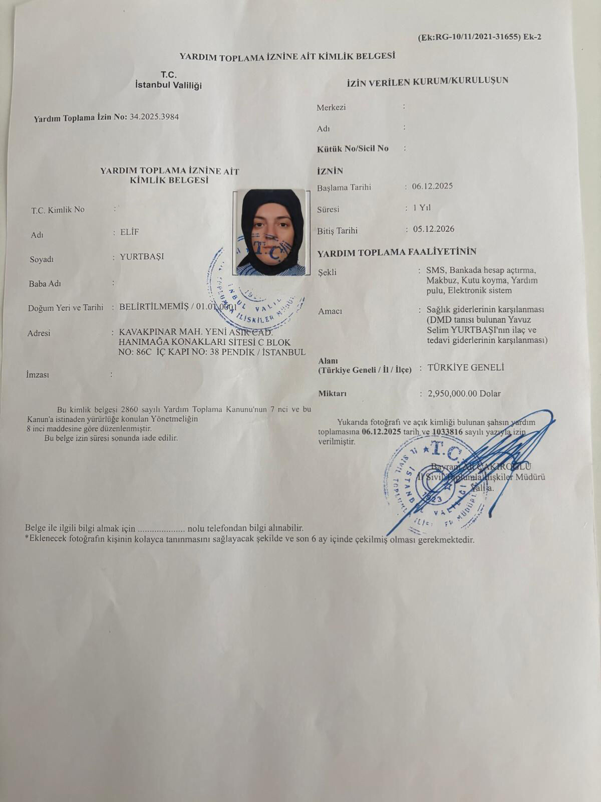 Erzincanlı Yurtbaşı, 3 Milyon Dolarlık Tedaviyi Bekliyor.1