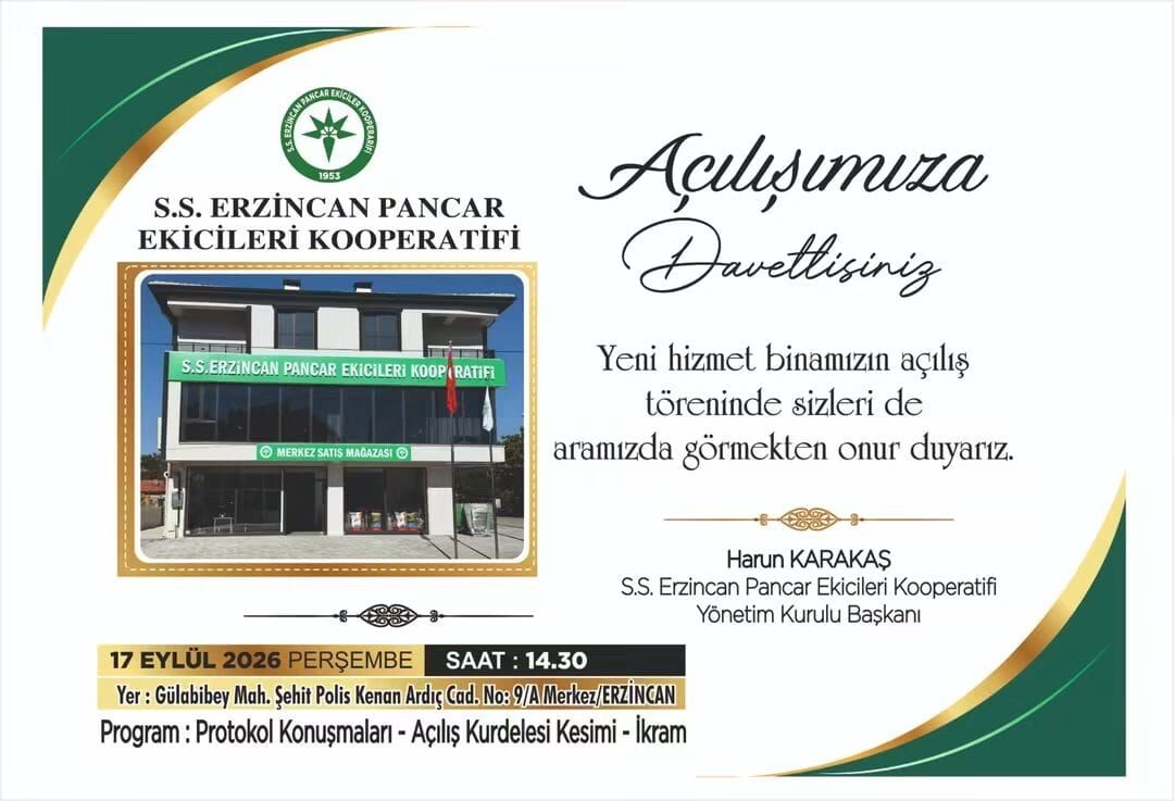 Erzincan Pancar Ekicileriğ Kooperatifi Açılış