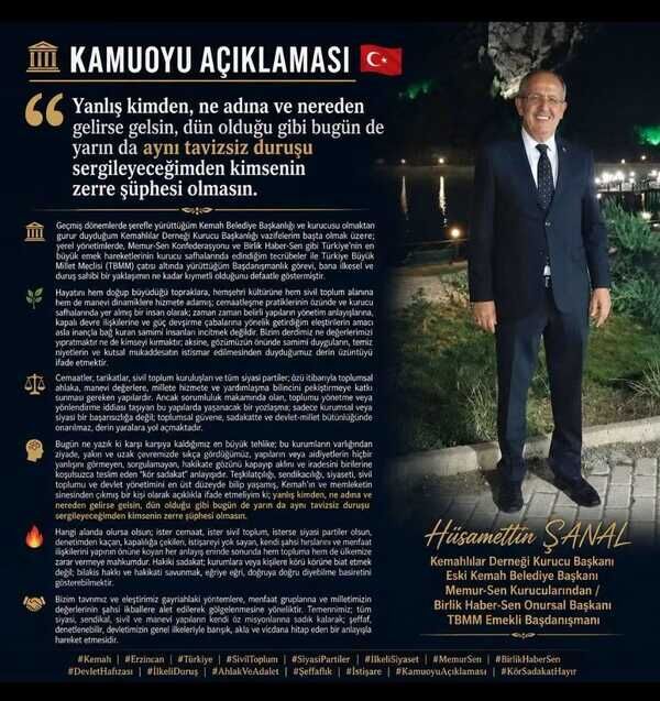 Eski Başkan Hüsamettin Şanal’dan