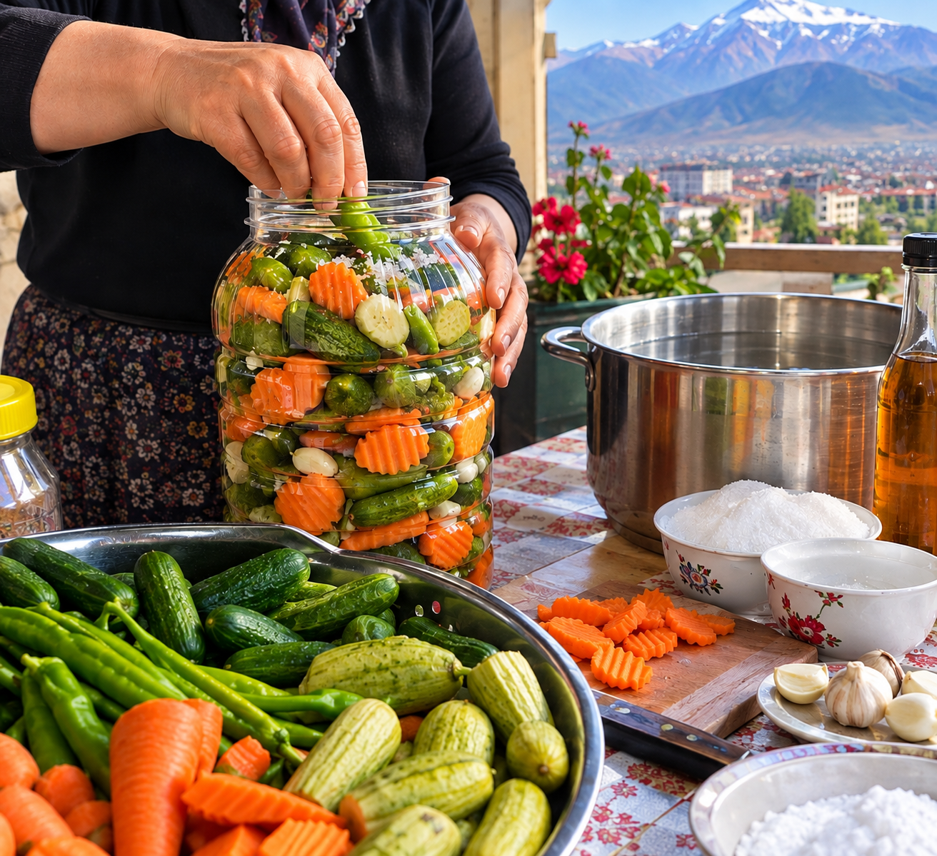 Kış Hazırlığı Başladı! Erzincan’da Karışık Turşu Nasıl Yapılır?