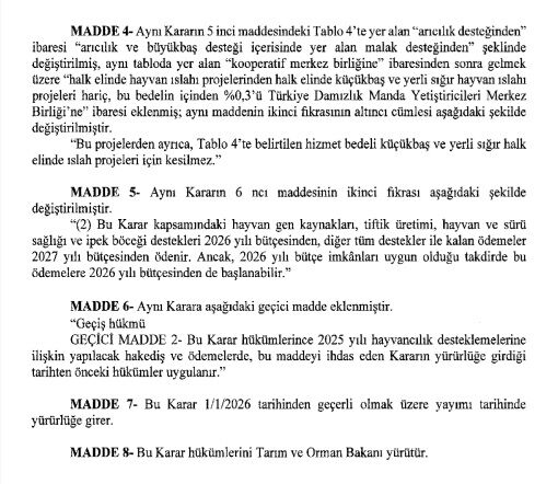 Tarımsal Hayvacılık Destekleri 2026 2027 3